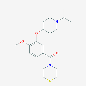 molecular formula C20H30N2O3S B5140710 4-{3-[(1-isopropyl-4-piperidinyl)oxy]-4-methoxybenzoyl}thiomorpholine 