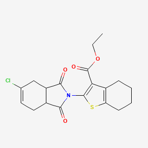 ethyl 2-(5-chloro-1,3-dioxo-1,3,3a,4,7,7a-hexahydro-2H-isoindol-2-yl)-4,5,6,7-tetrahydro-1-benzothiophene-3-carboxylate