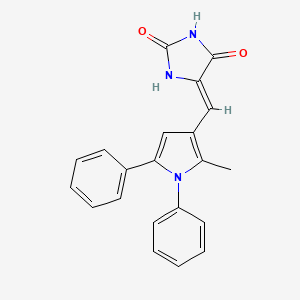 molecular formula C21H17N3O2 B5140734 5-[(2-methyl-1,5-diphenyl-1H-pyrrol-3-yl)methylene]-2,4-imidazolidinedione 