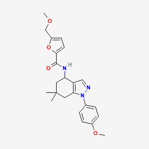 molecular formula C23H27N3O4 B5140748 5-(methoxymethyl)-N-[1-(4-methoxyphenyl)-6,6-dimethyl-4,5,6,7-tetrahydro-1H-indazol-4-yl]-2-furamide 