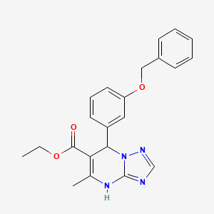 molecular formula C22H22N4O3 B5140762 ethyl 7-[3-(benzyloxy)phenyl]-5-methyl-4,7-dihydro[1,2,4]triazolo[1,5-a]pyrimidine-6-carboxylate 