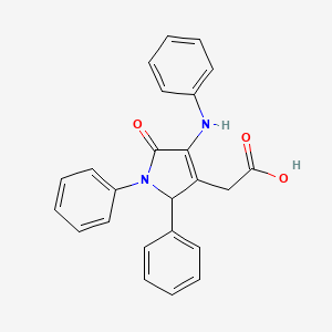 molecular formula C24H20N2O3 B5140765 (4-anilino-5-oxo-1,2-diphenyl-2,5-dihydro-1H-pyrrol-3-yl)acetic acid CAS No. 145510-86-7