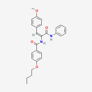 molecular formula C27H28N2O4 B5140810 N-[1-(anilinocarbonyl)-2-(4-methoxyphenyl)vinyl]-4-butoxybenzamide 