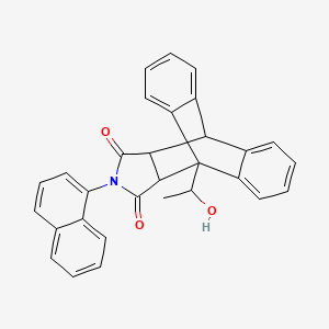 molecular formula C30H23NO3 B5140815 1-(1-hydroxyethyl)-17-(1-naphthyl)-17-azapentacyclo[6.6.5.0~2,7~.0~9,14~.0~15,19~]nonadeca-2,4,6,9,11,13-hexaene-16,18-dione 