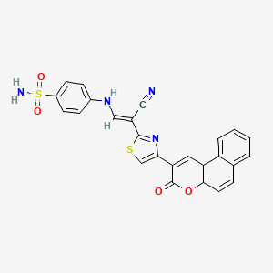 4-({2-cyano-2-[4-(3-oxo-3H-benzo[f]chromen-2-yl)-1,3-thiazol-2-yl]vinyl}amino)benzenesulfonamide