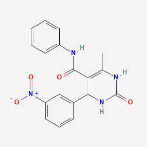 molecular formula C18H16N4O4 B5140822 6-methyl-4-(3-nitrophenyl)-2-oxo-N-phenyl-1,2,3,4-tetrahydro-5-pyrimidinecarboxamide 