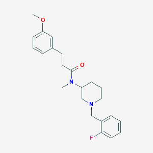 molecular formula C23H29FN2O2 B5140827 N-[1-(2-fluorobenzyl)-3-piperidinyl]-3-(3-methoxyphenyl)-N-methylpropanamide 