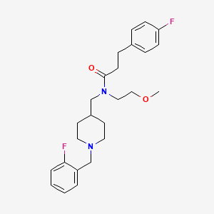 molecular formula C25H32F2N2O2 B5140848 N-{[1-(2-fluorobenzyl)-4-piperidinyl]methyl}-3-(4-fluorophenyl)-N-(2-methoxyethyl)propanamide 