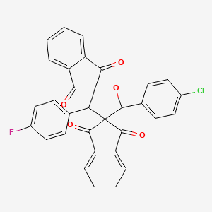 molecular formula C32H18ClFO5 B5140856 5'-(4-chlorophenyl)-3'-(4-fluorophenyl)dispiro[indene-2,2'-furan-4',2''-indene]-1,1'',3,3''-tetrone 
