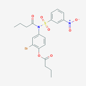 molecular formula C20H21BrN2O7S B5140866 2-bromo-4-{butyryl[(3-nitrophenyl)sulfonyl]amino}phenyl butyrate 