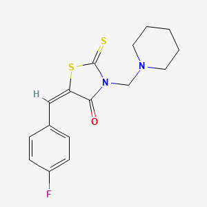 molecular formula C16H17FN2OS2 B5140875 5-(4-fluorobenzylidene)-3-(1-piperidinylmethyl)-2-thioxo-1,3-thiazolidin-4-one CAS No. 107240-13-1