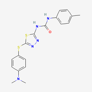 molecular formula C18H19N5OS2 B5140882 N-(5-{[4-(dimethylamino)phenyl]thio}-1,3,4-thiadiazol-2-yl)-N'-(4-methylphenyl)urea 
