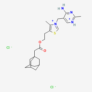 molecular formula C24H34Cl2N4O2S B5140894 5-[(5-{2-[(1-adamantylacetyl)oxy]ethyl}-4-methyl-1,3-thiazol-3-ium-3-yl)methyl]-4-amino-2-methylpyrimidin-1-ium dichloride 