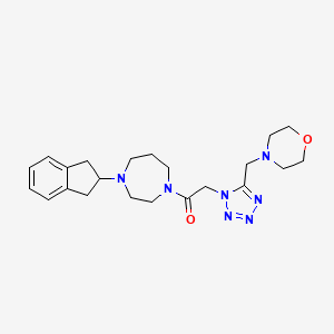 molecular formula C22H31N7O2 B5140901 1-(2,3-dihydro-1H-inden-2-yl)-4-{[5-(4-morpholinylmethyl)-1H-tetrazol-1-yl]acetyl}-1,4-diazepane 