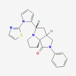 molecular formula C22H22N4OS B5140967 (3aS*,5S*,9aS*)-2-phenyl-5-[1-(1,3-thiazol-2-yl)-1H-pyrrol-2-yl]hexahydro-7H-pyrrolo[3,4-g]pyrrolizin-1(2H)-one 