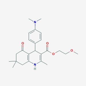 molecular formula C24H32N2O4 B5140971 2-methoxyethyl 4-[4-(dimethylamino)phenyl]-2,7,7-trimethyl-5-oxo-1,4,5,6,7,8-hexahydro-3-quinolinecarboxylate 
