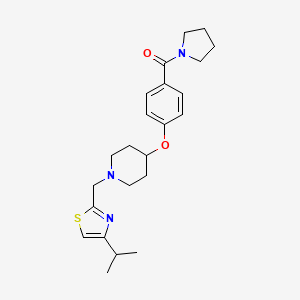 molecular formula C23H31N3O2S B5140976 1-[(4-isopropyl-1,3-thiazol-2-yl)methyl]-4-[4-(1-pyrrolidinylcarbonyl)phenoxy]piperidine 