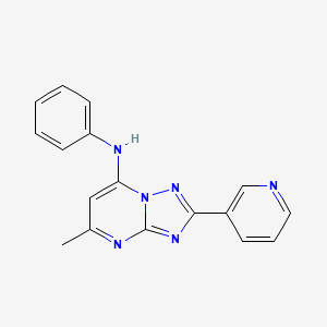molecular formula C17H14N6 B5141031 5-methyl-N-phenyl-2-(3-pyridinyl)[1,2,4]triazolo[1,5-a]pyrimidin-7-amine 