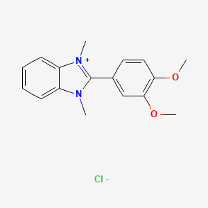 2-(3,4-dimethoxyphenyl)-1,3-dimethyl-1H-3,1-benzimidazol-3-ium chloride