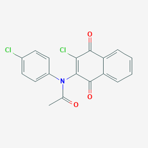 molecular formula C18H11Cl2NO3 B5141059 N-(3-chloro-1,4-dioxo-1,4-dihydro-2-naphthalenyl)-N-(4-chlorophenyl)acetamide 