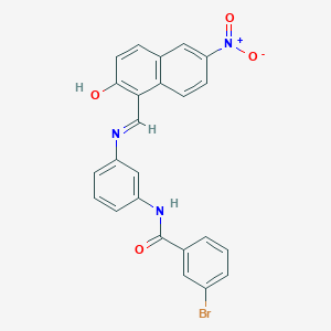 molecular formula C24H16BrN3O4 B5141065 3-bromo-N-(3-{[(2-hydroxy-6-nitro-1-naphthyl)methylene]amino}phenyl)benzamide 