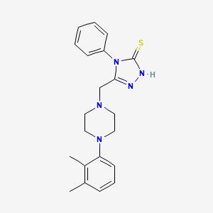 molecular formula C21H25N5S B5141091 5-{[4-(2,3-dimethylphenyl)-1-piperazinyl]methyl}-4-phenyl-2,4-dihydro-3H-1,2,4-triazole-3-thione 