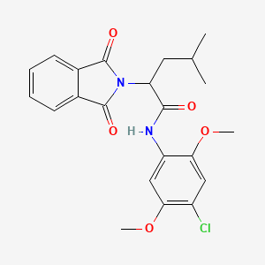 molecular formula C22H23ClN2O5 B5141107 N-(4-chloro-2,5-dimethoxyphenyl)-2-(1,3-dioxo-1,3-dihydro-2H-isoindol-2-yl)-4-methylpentanamide 
