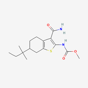 molecular formula C16H24N2O3S B5141136 methyl [3-(aminocarbonyl)-6-(1,1-dimethylpropyl)-4,5,6,7-tetrahydro-1-benzothien-2-yl]carbamate 
