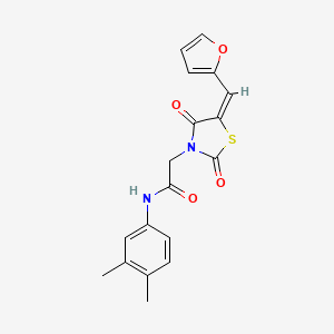 molecular formula C18H16N2O4S B5141160 N-(3,4-dimethylphenyl)-2-[5-(2-furylmethylene)-2,4-dioxo-1,3-thiazolidin-3-yl]acetamide 