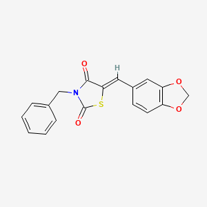 molecular formula C18H13NO4S B5141175 5-(1,3-benzodioxol-5-ylmethylene)-3-benzyl-1,3-thiazolidine-2,4-dione 