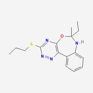 molecular formula C16H20N4OS B5141191 6-ethyl-6-methyl-3-(propylthio)-6,7-dihydro[1,2,4]triazino[5,6-d][3,1]benzoxazepine 