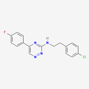 molecular formula C17H14ClFN4 B5141218 N-[2-(4-chlorophenyl)ethyl]-5-(4-fluorophenyl)-1,2,4-triazin-3-amine 