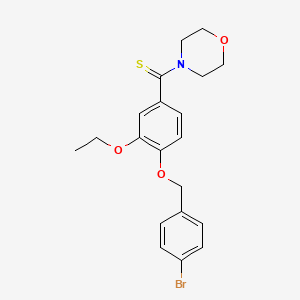 molecular formula C20H22BrNO3S B5141231 4-({4-[(4-bromobenzyl)oxy]-3-ethoxyphenyl}carbonothioyl)morpholine 