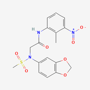 molecular formula C17H17N3O7S B5141238 N~2~-1,3-benzodioxol-5-yl-N~1~-(2-methyl-3-nitrophenyl)-N~2~-(methylsulfonyl)glycinamide 