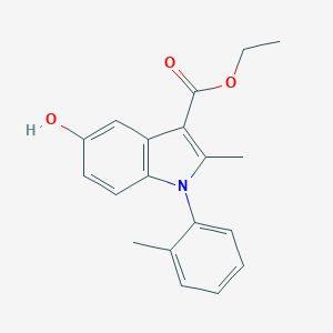 molecular formula C19H19NO3 B514127 Ethyl 5-hydroxy-2-methyl-1-(2-methylphenyl)-1H-indole-3-carboxylate CAS No. 5165-44-6
