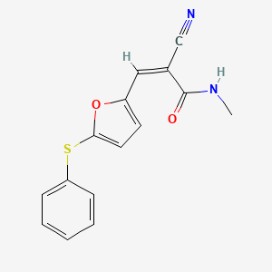 molecular formula C15H12N2O2S B5141275 2-cyano-N-methyl-3-[5-(phenylthio)-2-furyl]acrylamide 