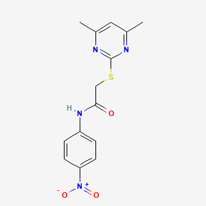 molecular formula C14H14N4O3S B5141289 2-[(4,6-dimethyl-2-pyrimidinyl)thio]-N-(4-nitrophenyl)acetamide 