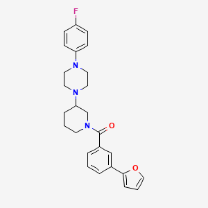 molecular formula C26H28FN3O2 B5141317 1-(4-fluorophenyl)-4-{1-[3-(2-furyl)benzoyl]-3-piperidinyl}piperazine 