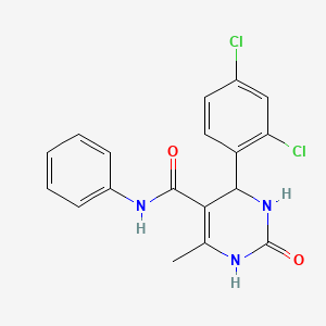 molecular formula C18H15Cl2N3O2 B5141318 4-(2,4-dichlorophenyl)-6-methyl-2-oxo-N-phenyl-1,2,3,4-tetrahydro-5-pyrimidinecarboxamide 