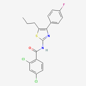 molecular formula C19H15Cl2FN2OS B5141333 2,4-dichloro-N-[4-(4-fluorophenyl)-5-propyl-1,3-thiazol-2-yl]benzamide 