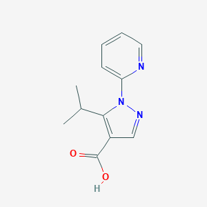 molecular formula C12H13N3O2 B514134 5-(propan-2-yl)-1-(pyridin-2-yl)-1H-pyrazole-4-carboxylic acid CAS No. 1152975-87-5