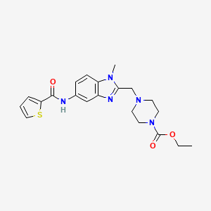 molecular formula C21H25N5O3S B5141373 ethyl 4-({1-methyl-5-[(2-thienylcarbonyl)amino]-1H-benzimidazol-2-yl}methyl)-1-piperazinecarboxylate 