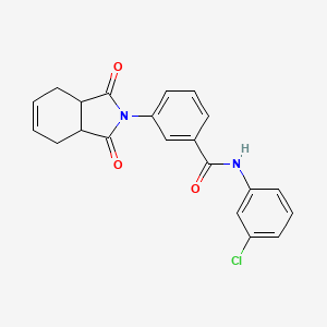 molecular formula C21H17ClN2O3 B5141376 N-(3-chlorophenyl)-3-(1,3-dioxo-1,3,3a,4,7,7a-hexahydro-2H-isoindol-2-yl)benzamide 