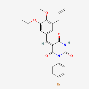molecular formula C23H21BrN2O5 B5141379 5-(3-allyl-5-ethoxy-4-methoxybenzylidene)-1-(4-bromophenyl)-2,4,6(1H,3H,5H)-pyrimidinetrione 