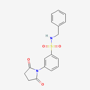 molecular formula C17H16N2O4S B5141395 N-benzyl-3-(2,5-dioxo-1-pyrrolidinyl)benzenesulfonamide 