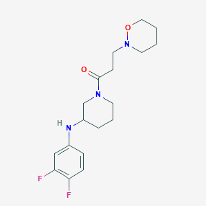 molecular formula C18H25F2N3O2 B5141401 N-(3,4-difluorophenyl)-1-[3-(1,2-oxazinan-2-yl)propanoyl]-3-piperidinamine 