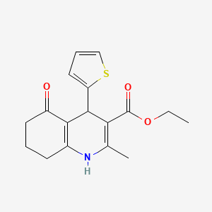 molecular formula C17H19NO3S B5141413 ethyl 2-methyl-5-oxo-4-(2-thienyl)-1,4,5,6,7,8-hexahydro-3-quinolinecarboxylate 