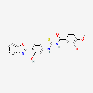 molecular formula C23H19N3O5S B5141434 N-({[4-(1,3-benzoxazol-2-yl)-3-hydroxyphenyl]amino}carbonothioyl)-3,4-dimethoxybenzamide 