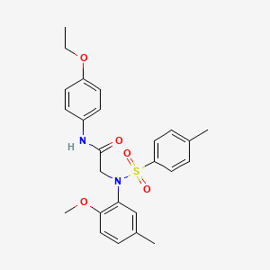 molecular formula C25H28N2O5S B5141459 N~1~-(4-ethoxyphenyl)-N~2~-(2-methoxy-5-methylphenyl)-N~2~-[(4-methylphenyl)sulfonyl]glycinamide 