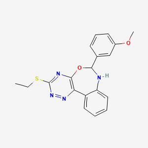 molecular formula C19H18N4O2S B5141487 3-(ethylthio)-6-(3-methoxyphenyl)-6,7-dihydro[1,2,4]triazino[5,6-d][3,1]benzoxazepine 
